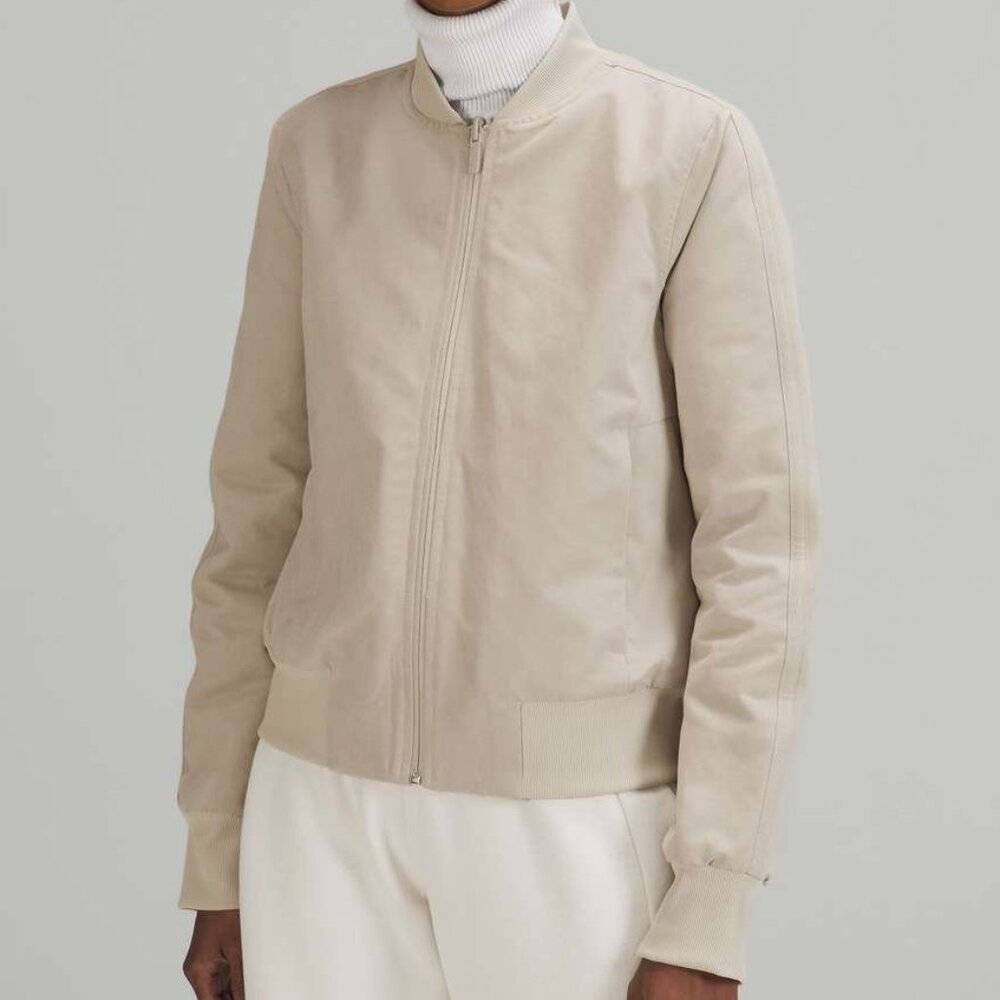 lululemon reversible nonstop bomber jacket raw linen